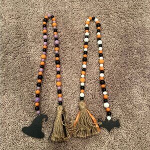 Halloween Beaded Garland with Witch Hat and Bat